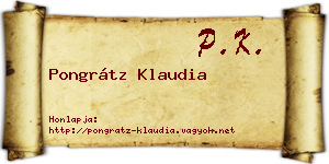 Pongrátz Klaudia névjegykártya