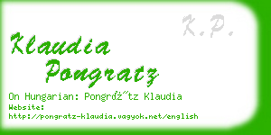 klaudia pongratz business card